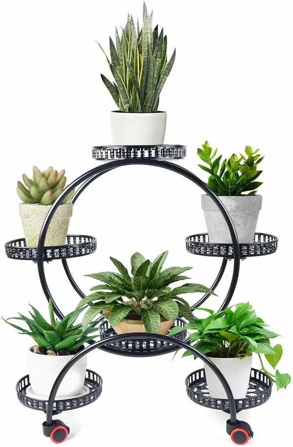 Plantebord, 6 niveauer, mobil design,sort