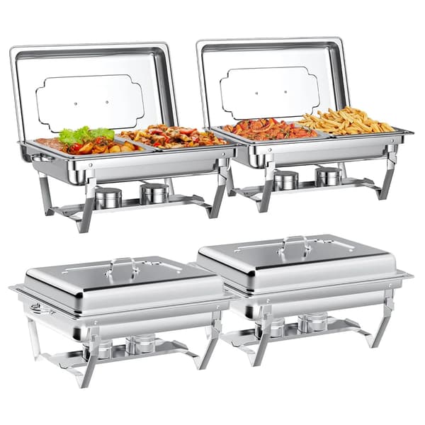 Chafing Dish Bufféset, Rostfritt Stål, 8QT Kapacitet,4Pack