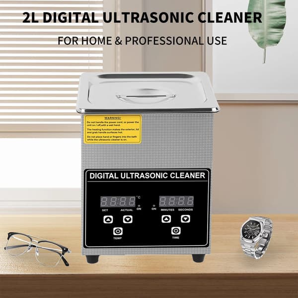 Ultralydsrenser, Rustfrit Stål, Justerbar Temperatur,Sølv, EU