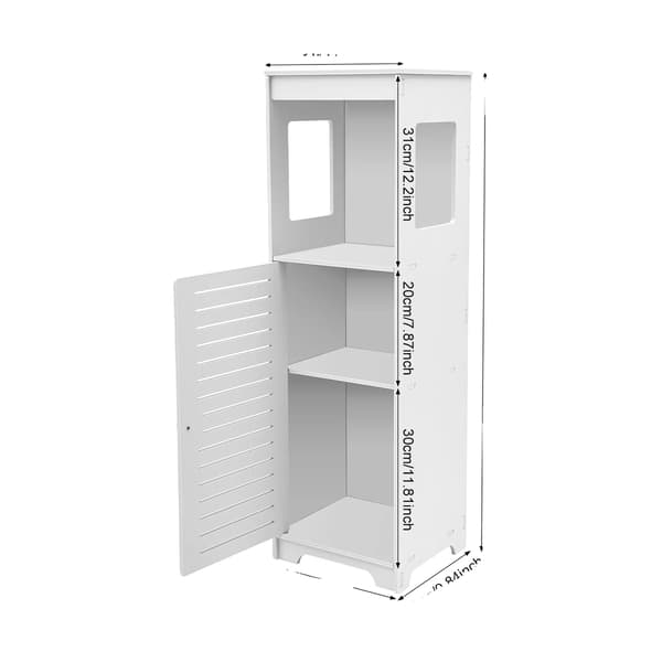Badrumsskåp, 3 hyllor, hållbar PVC-konstruktion,vit
