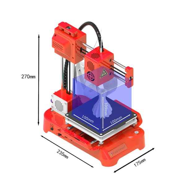 3D-printer, Én-klik print, Kompakt design,K9-blå, TF-kort offline