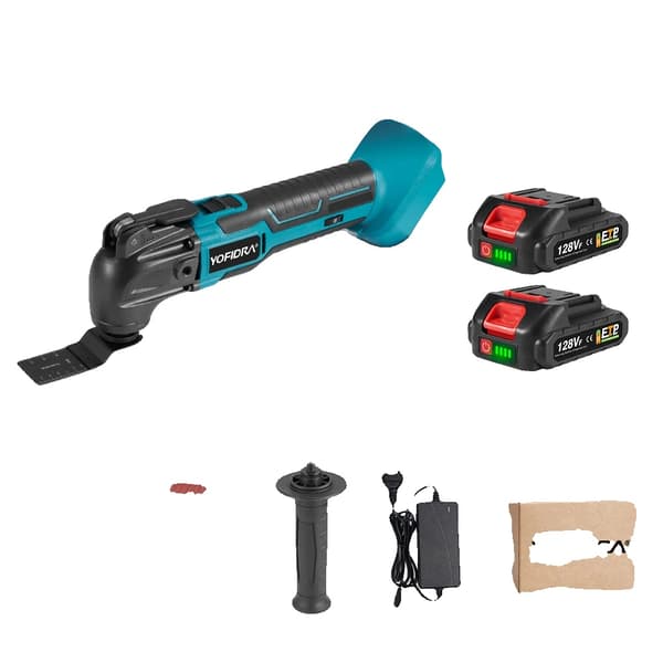 Oscillerende Multi Værktøj, Variabel Hastighedskontrol, 22-Delt Tilbehørssæt,2x128VF-Batteri