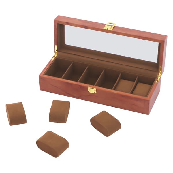 Urkasse, Elegant Display, Sikker Låsemekanisme,Brun, 6 slots
