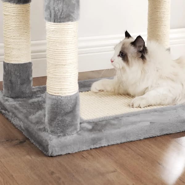 Kattträd, Stabil Design, Bekväma Sovområden,GRÅ