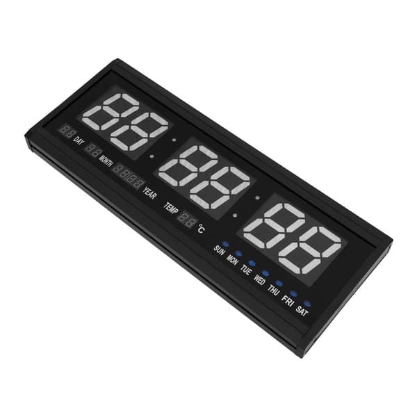 Väggklocka, Multifunktionell Display, Modern Design,svart