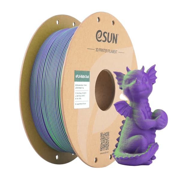 3D-printer filament, mat finish, dual farvekapacitet,Grøn Lilla