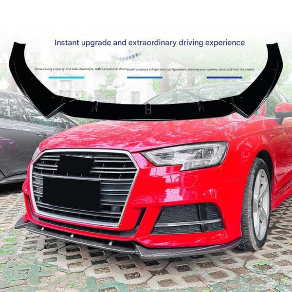 Front Bumper Splitter, Holdbart Plastik, Nem Installation,Klaver sort