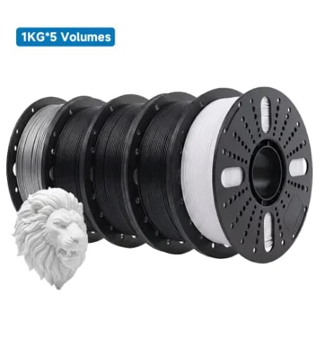 3D-printer filament, 1,75 mm diameter, miljøvenligt materiale,Sort * 3+Hvid * 1+Grå * 1