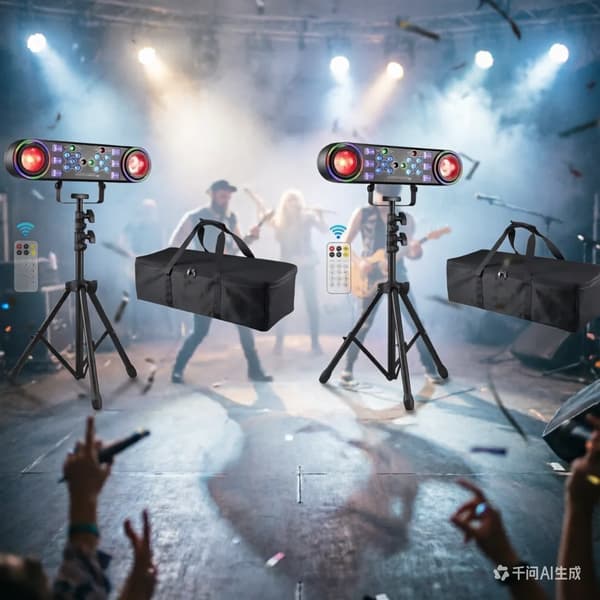 DJ-belysningsset, multifunktionell kontroll, justerbart stativ,2 PCS