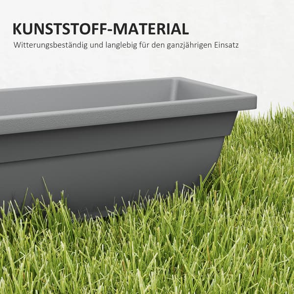 Planterare, 5-delarsset, 59 cm längd, 21 cm bredd, 16 cm höjd, plastmaterial