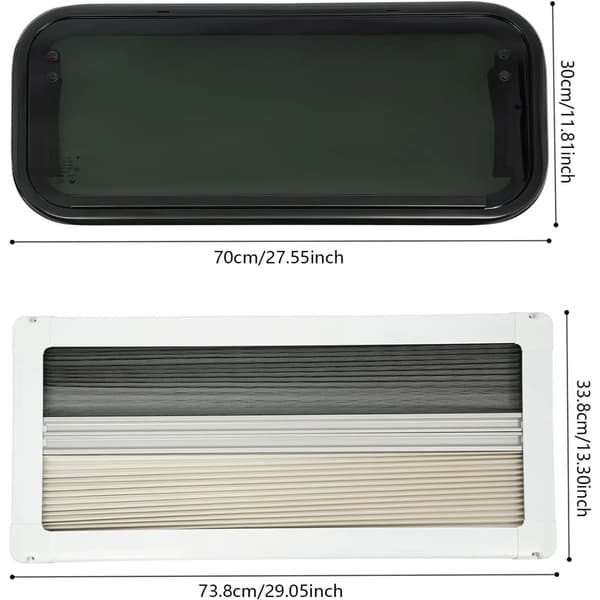RV-vindue, Moderne Design, Holdbar Konstruktion,sort