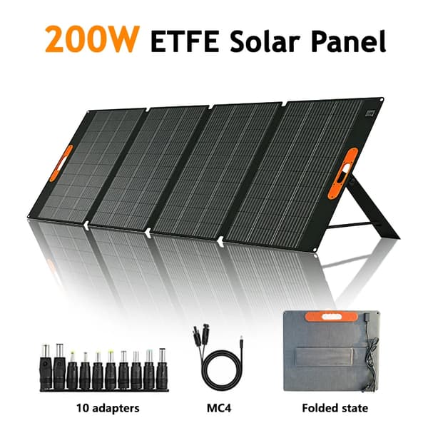Solpanel, Bärbar Design, Hög Effektivitet,200w-MC4-10ad