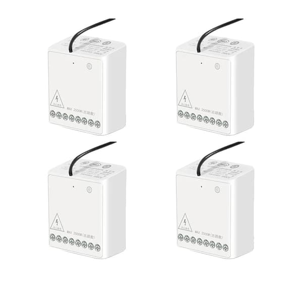 Aqara Trådløs Relæcontroller, Zigbee Forbindelse, 2500W Maksimal Effekt,4 stk Aqara relæ