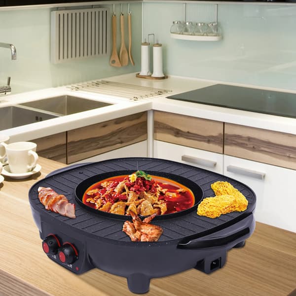 Hotpot & Grill, Non-stick Belægning, Hurtig Opvarmning,sort