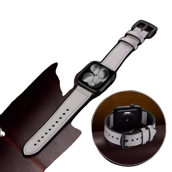 Urrem, Lædermateriale, Rustfrit Stål Spænde,HVID-a, 38 40 41 S11-42 mm-a
