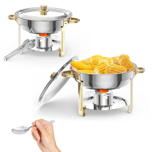 Chafing Dish Sæt, Rustfrit Stål, 5L Kapacitet,2 Pakke