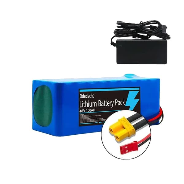 Litiumjonbatteri, 48V, 100Ah kapacitet, XT30-JST-laddare