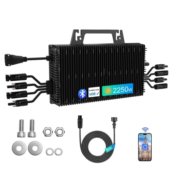 Mikroinverter, WiFi-forbindelse, Høj effektivitet,16-60V-b, 2250W, 230V-b