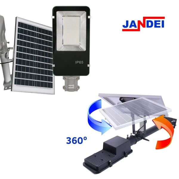 Solgadebelysning, 200W, 2500 Lumen, Justerbart Solpanel, IP65 Vandtæt, Lithium Ion Batteri