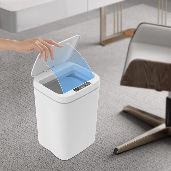 Automatisk Affaldsbeholder, Smart Sensor, Holdbart ABS Materiale,HVID, 12L