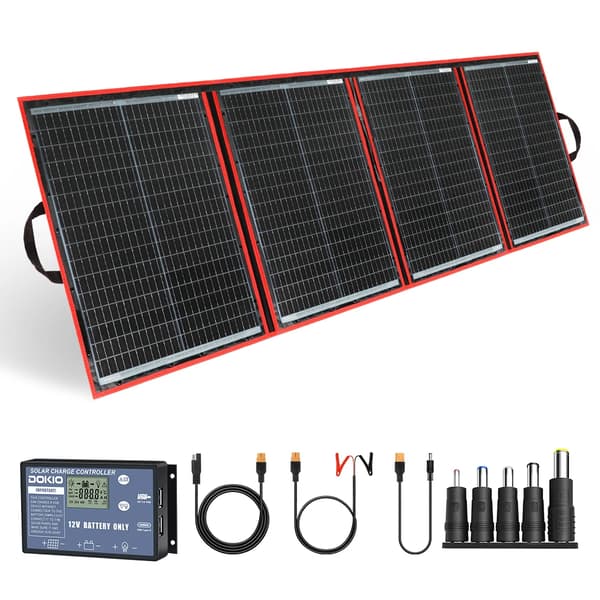 Portabelt Hopfällbart Solpanel, 100W Hög Effektivitet, Komplett Solkit,200 watt