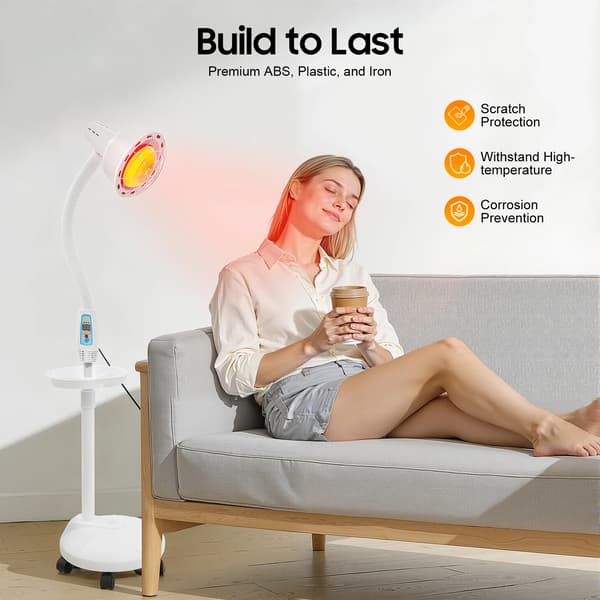 Rødt Lys Terapi Lampe, Justerbar Temperatur, Digital Skærm,HVID