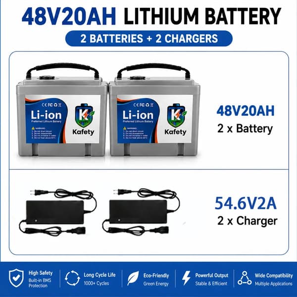 Litiumjonbatteripack, 48V, 20000mAh kapacitet,48V-grå-2laddare