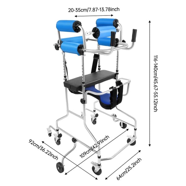 Walker, 8-hjulig design, justerbar höjd och bredd,Blå
