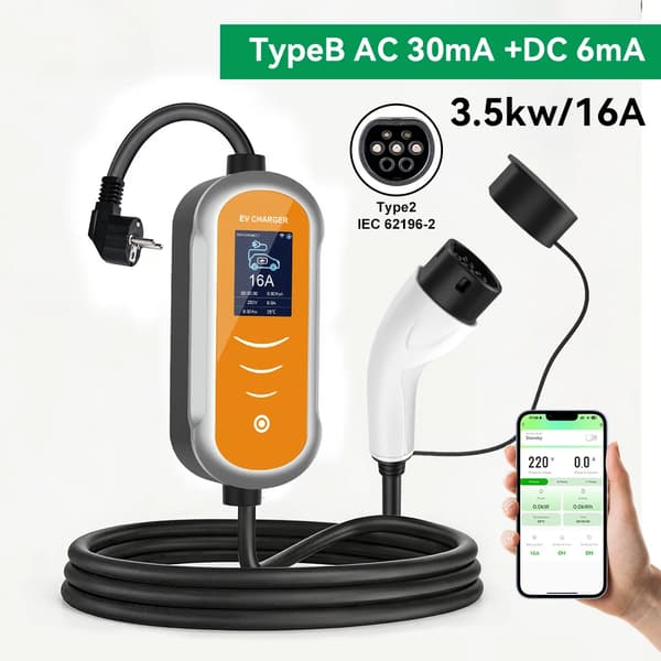 EL-lader, 5m kabel, smart app kontrol,3.5KW 16A 5M