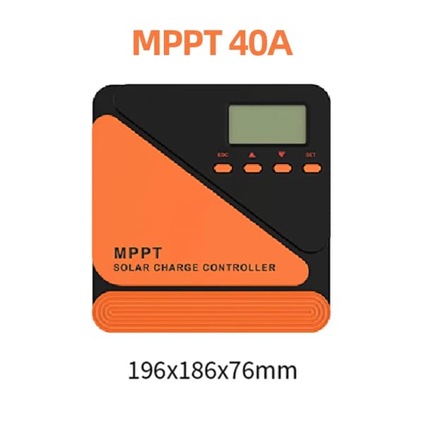Solcellsregulator, MPPT-teknik, LCD-övervakning,12V 24V-a, MPPT 40A