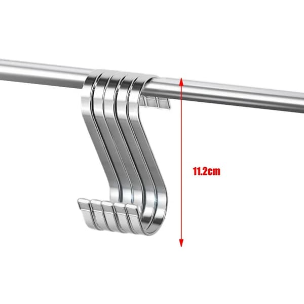 S-formade krokar, rostfritt stål, tungt bruk,11.2cm, 5ST-a