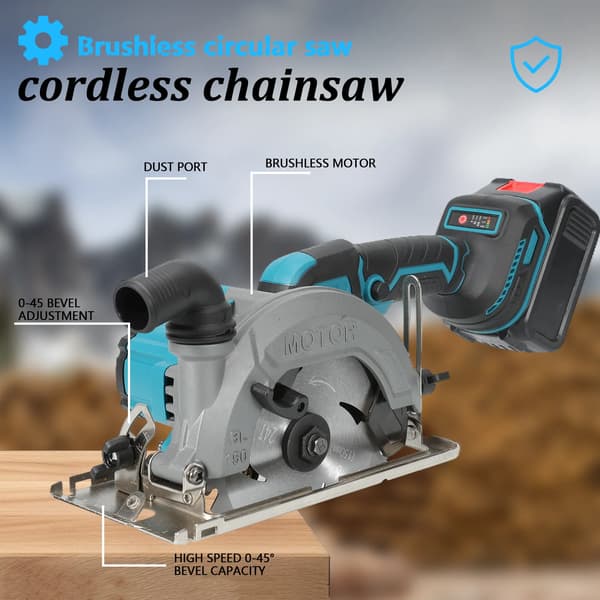 Cirkelsav, Børsteløs Motor, Trådløs Design,2 batterier