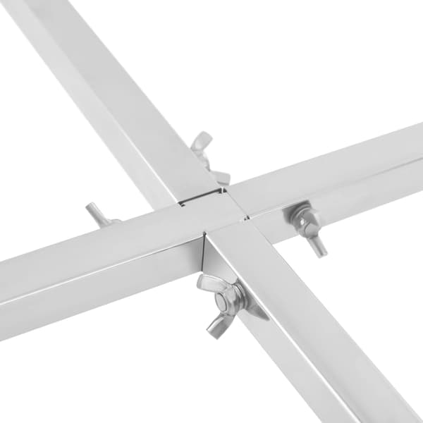 Bålsted Stativ, Justerbar Højde, Kraftig Støtte,Sølv