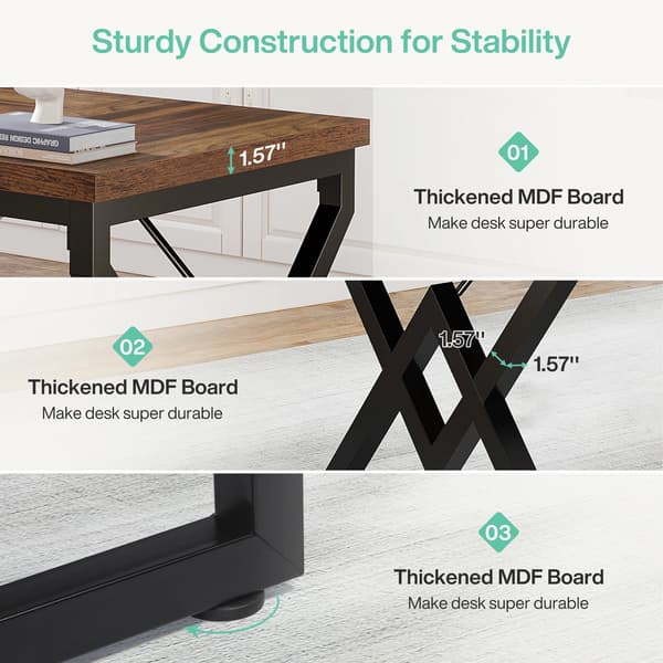 Direktør skrivebord, moderne design, holdbar konstruktion,Brun