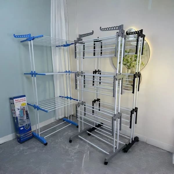 Tørrerack, Sammenklappeligt Design, Låselige Hjul,GRÅ