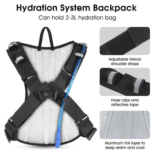 Cykelrygsæk, 2L Hydration Blære, Ergonomisk Design,10L Vandpose