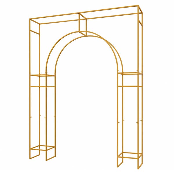 Bröllopsbåge, Robust Stålstruktur, Mångsidig Design,Guld, M