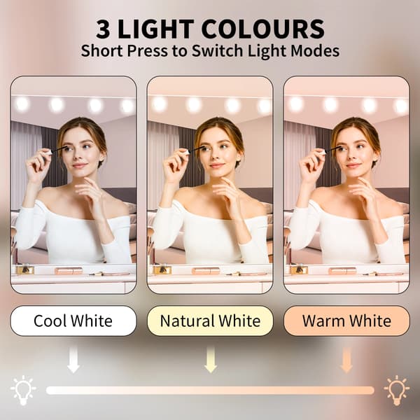Makeup Spejl, 14 Dæmpbare LED-pærer, Moderne Design,HVID