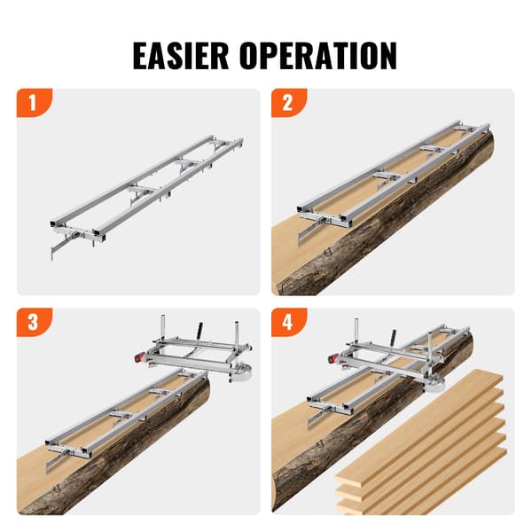 Kædesav Mølle Guide, 9ft Længde, Justerbare Stabilitetsfunktioner,9ft