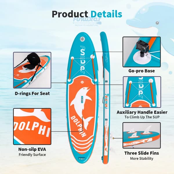 Paddle Board, Kajak Kompatibilitet, Hållbart PVC Material,SUPFW08C