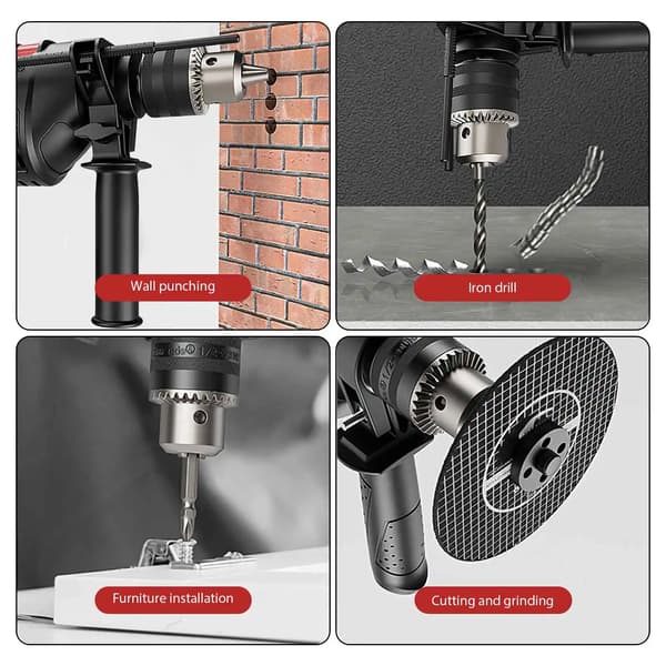 Elektrisk Hammerboremaskine, Dobbelt Tilstand Drift, Ergonomisk Design,sort