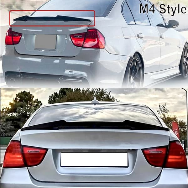 Bagspoiler, ABS-plast, aerodynamisk design,Glansende Sort