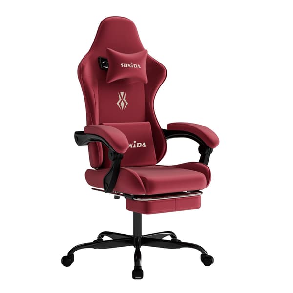 Spelstol, Ergonomisk Design, Justerbar Höjd,RÖD
