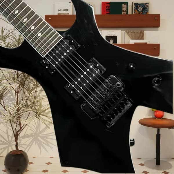 Gitarr, 7 Strängar, Folkmusikspelstil,svart
