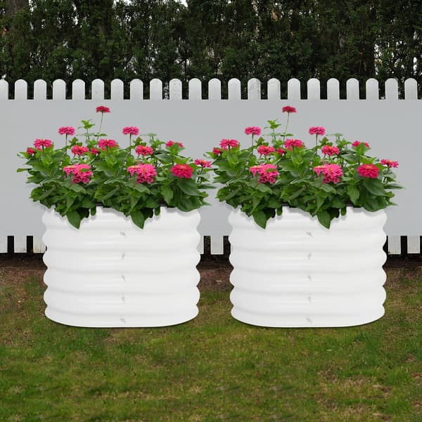 Havebed, Rustfrit Materiale, Rummelig Planteplads,HVID
