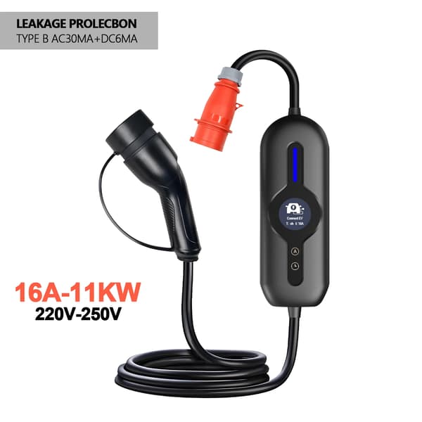 EV-laddare, justerbar ström, typ B skyddstimer,Typ2, Typ B 11KW