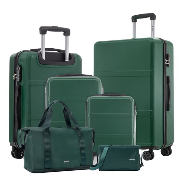 Kuffertsæt, Holdbart Materiale, Ergonomisk Design,Mørkegrøn (16+20+24+28 tommer)