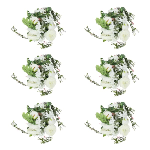 Kunstig Blomsterkrans, Silkemateriale, Alsidig Dekoration,M-b, Hvid