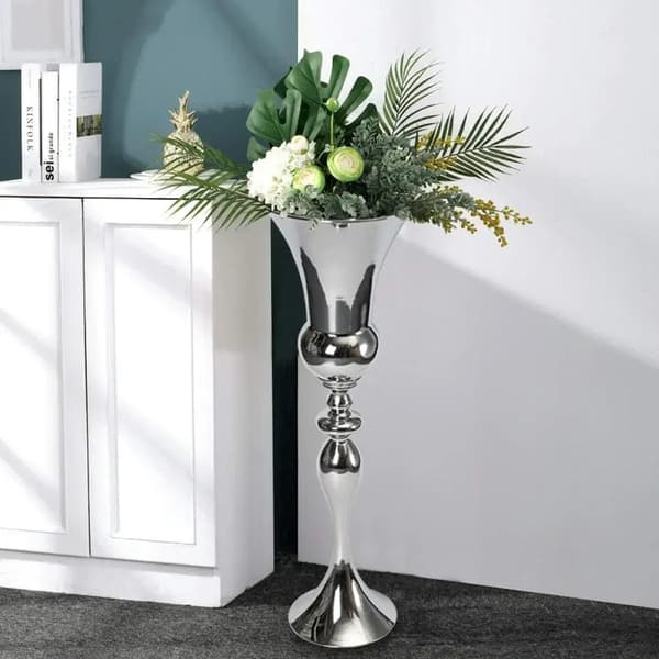 Golvvas, Modern Design, Hållbar Metallkonstruktion,Silver