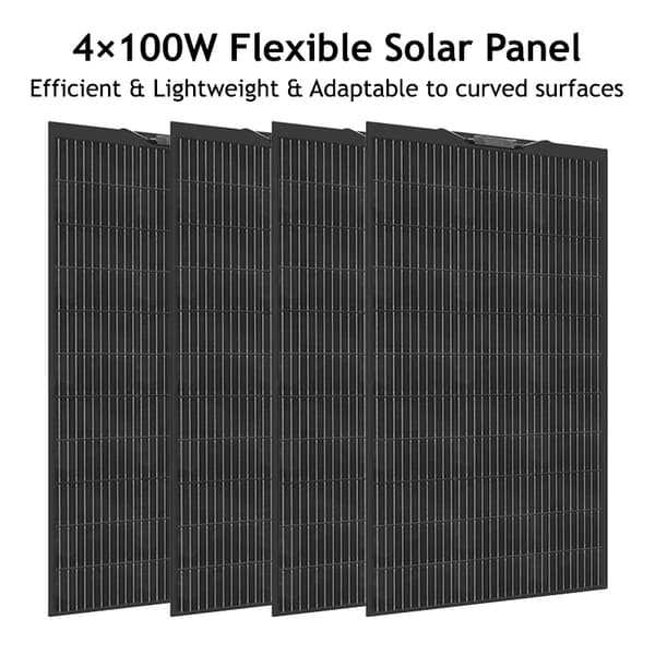 Solpanel, Flexibel Design, Effektiv Energiutvinning,4PCS F100W